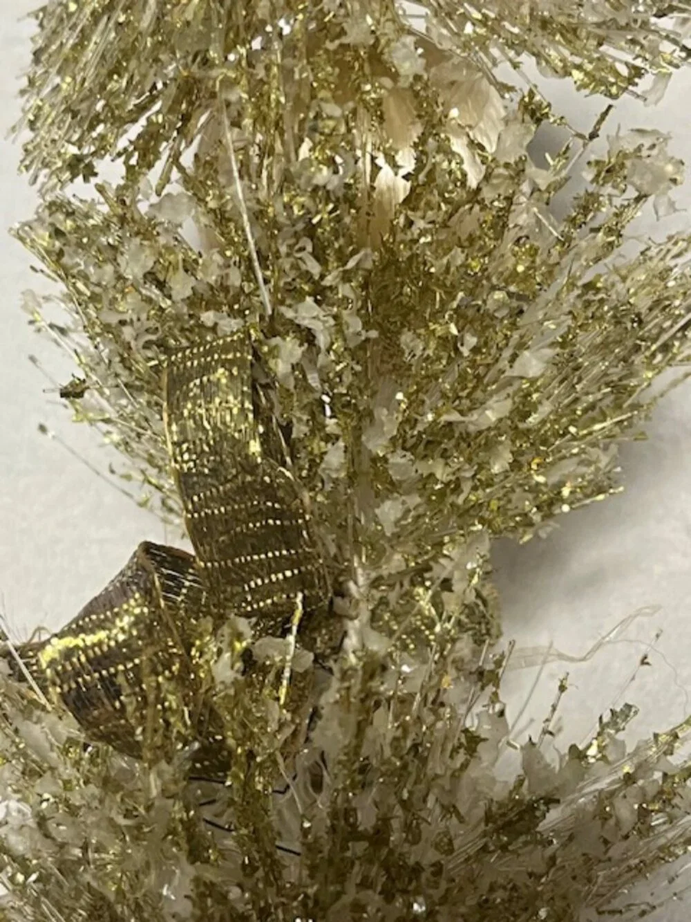 VTG Handmade Gold Plastic Tiered Faced Christmas Tree Tabletop Holiday Decor 8